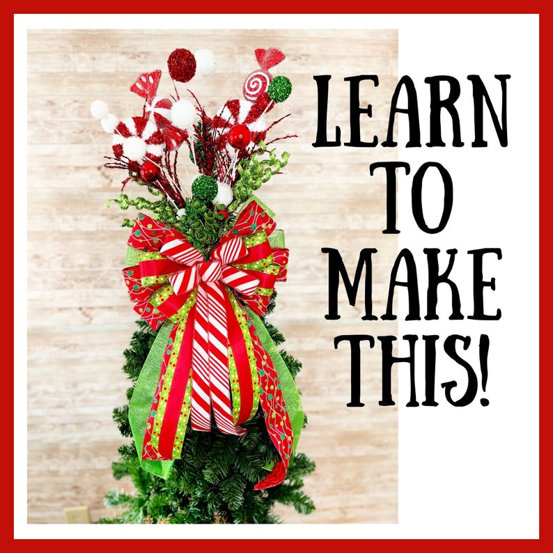 How to Make a Christmas Tree Topper Christmas Tree Topper Bow Etsy