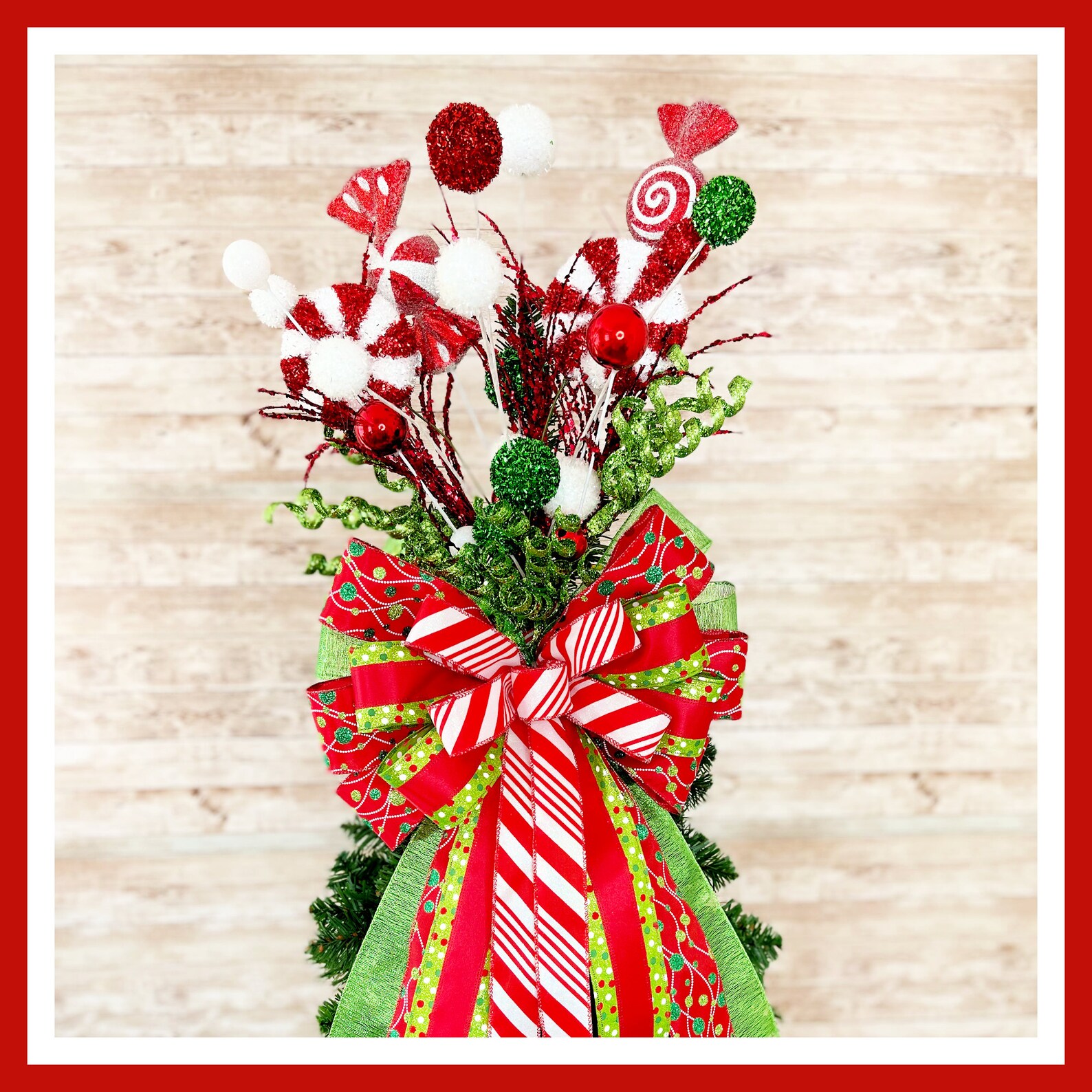 How to Make a Christmas Tree Topper Christmas Tree Topper Bow Etsy