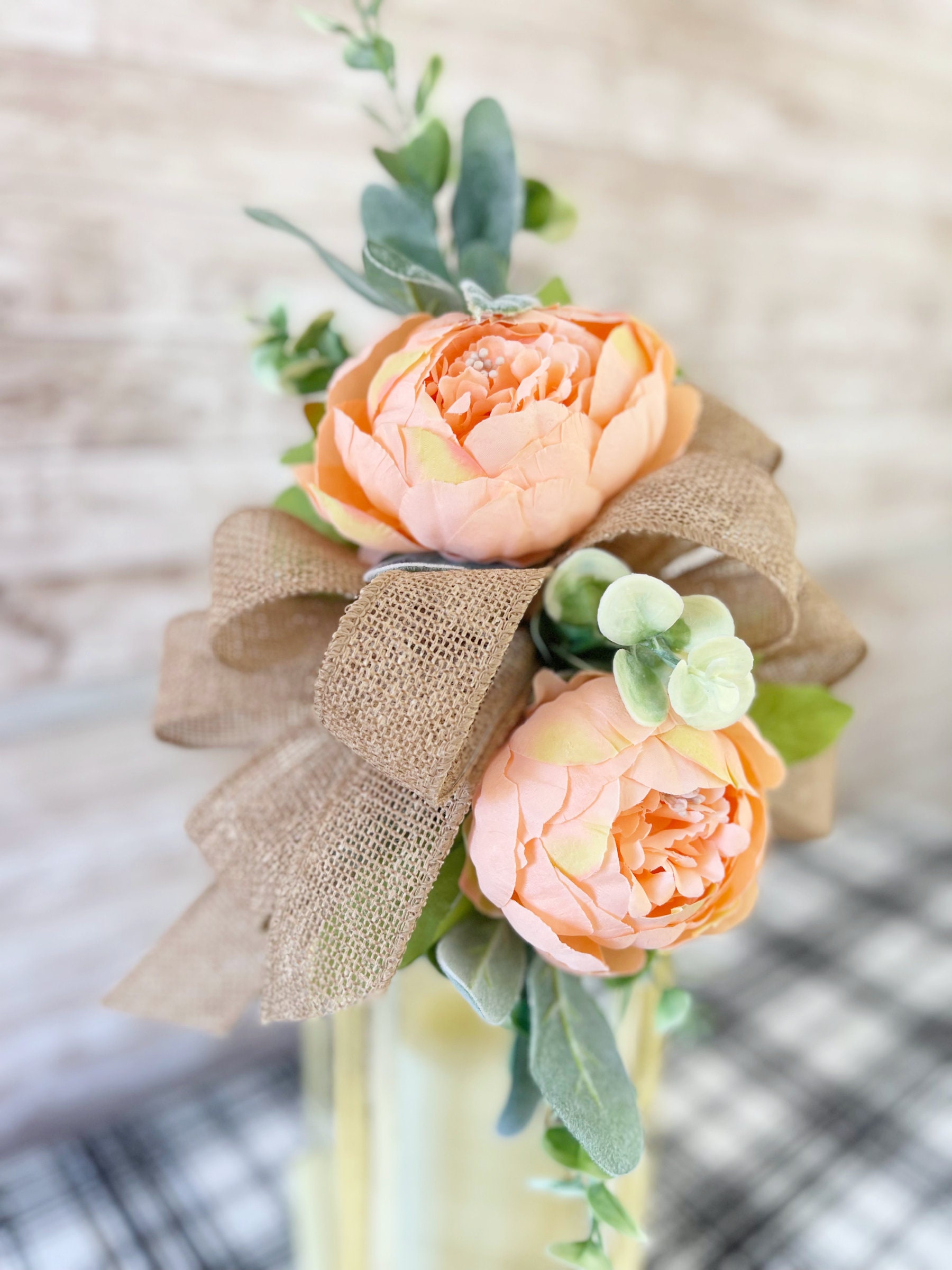 Peach Peony Lantern Swag