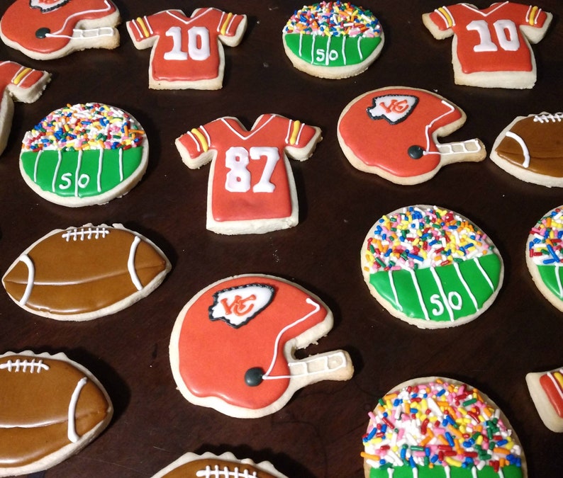 Customizable Football Cookies Choose Your Team Kansas City Etsy