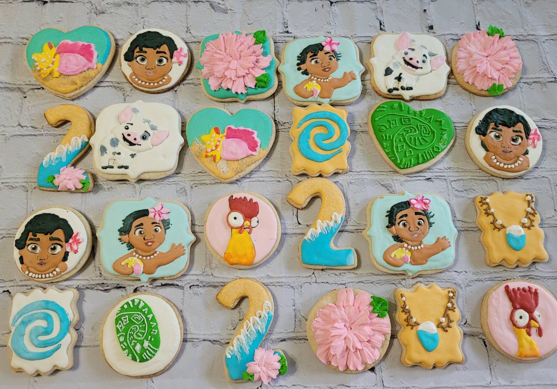 Vegan Baby Moana Themed Custom Sugar Cookies Etsy