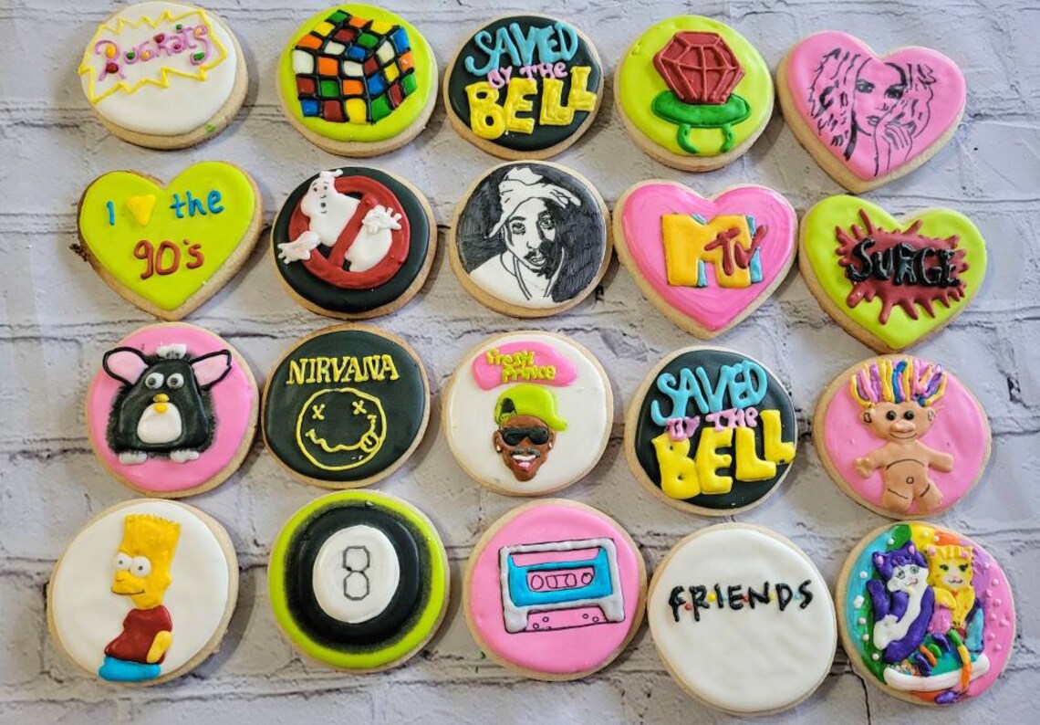 I love the 90s themed cookies 90s party vegan dairy free Etsy
