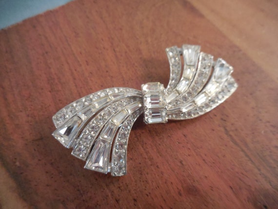 Vintage BOGOFF Clear Rhinestone Crystal Studded C… - image 2