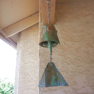 17&quot;* Soleri Arcosanti Patina Bronze CUSTOM WIND BELL 4&quot;* Chime Mid Century Modern KM7