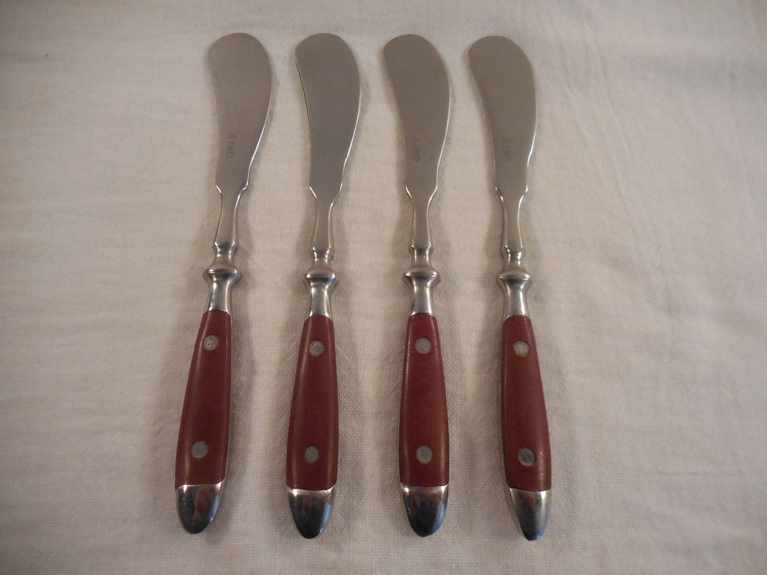 thumbnail image 2 of Chefs BISTRO WOODGRAIN BROWN Stainless Steel Flatware Set - 18/8, Discontinued Pattern, New Unused 2 of 5