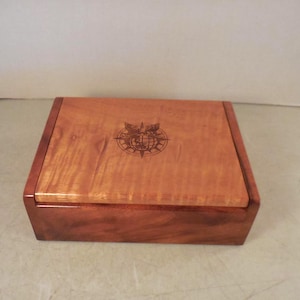 Hawaiian Koa Wood Lidded Treasure Trinket Box "U.S. PACIFIC COMMAND" 8x6"* Sweet