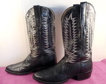 Abilene 6622 men’s 10.5 EE leather boots black Abilene Boots Mens 12in Narrow Round Toe Black Cowhide  main image 3