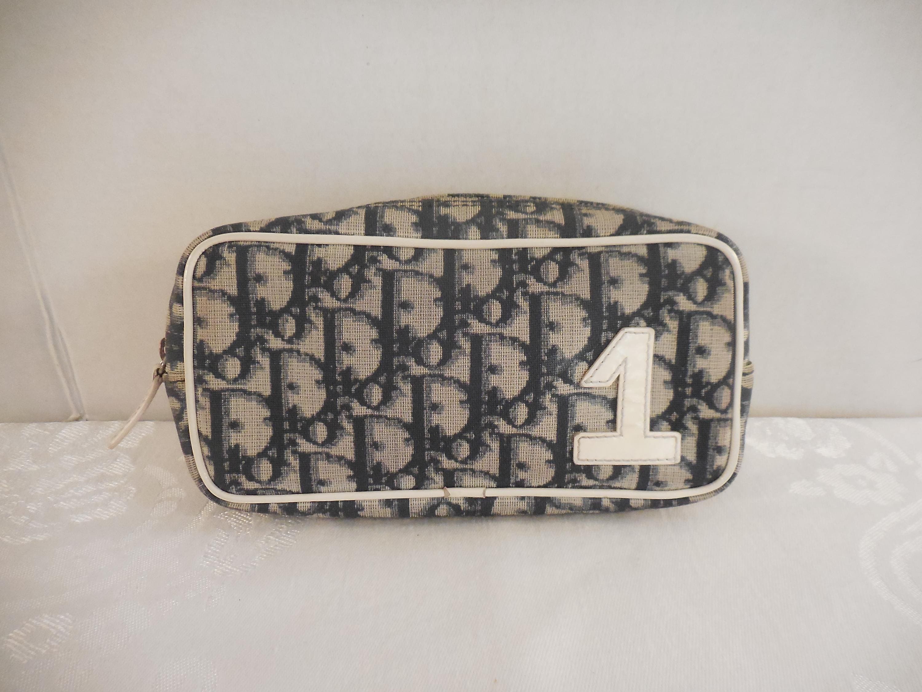 Christian Dior TROTTER No. 1 Navy Monogram Make-up Cosmetic Pouch