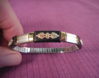 Vintage Black Hills 10K Solid Gold Bracelet | Leaf Motif - Etsy