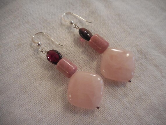 DTR Jay King Dangle Sterling Silver Earrings Garn… - image 5