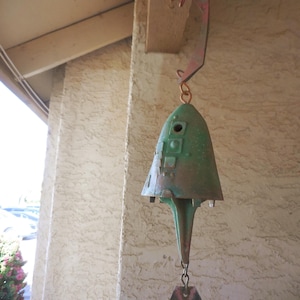 23&quot;* Soleri Arcosanti Patina Bronze Custom PIERCED* WIND BELL (7&quot;) Chime Mid Century Modern P23