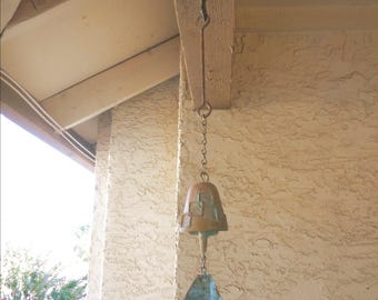 17"* Soleri Arcosanti Patina Bronze CUSTOM SCULPTED BELL 4"* Wind Chime Mid Century Modern N28