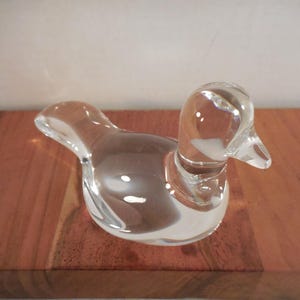Baccarat Honey Amber Titi Bird Figurine, Double Signed