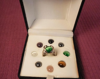 Sterling Silver LEGEND BEAD Interchangeable Ring Set with 9 Stones* Ring Size: 7 COOL LB7