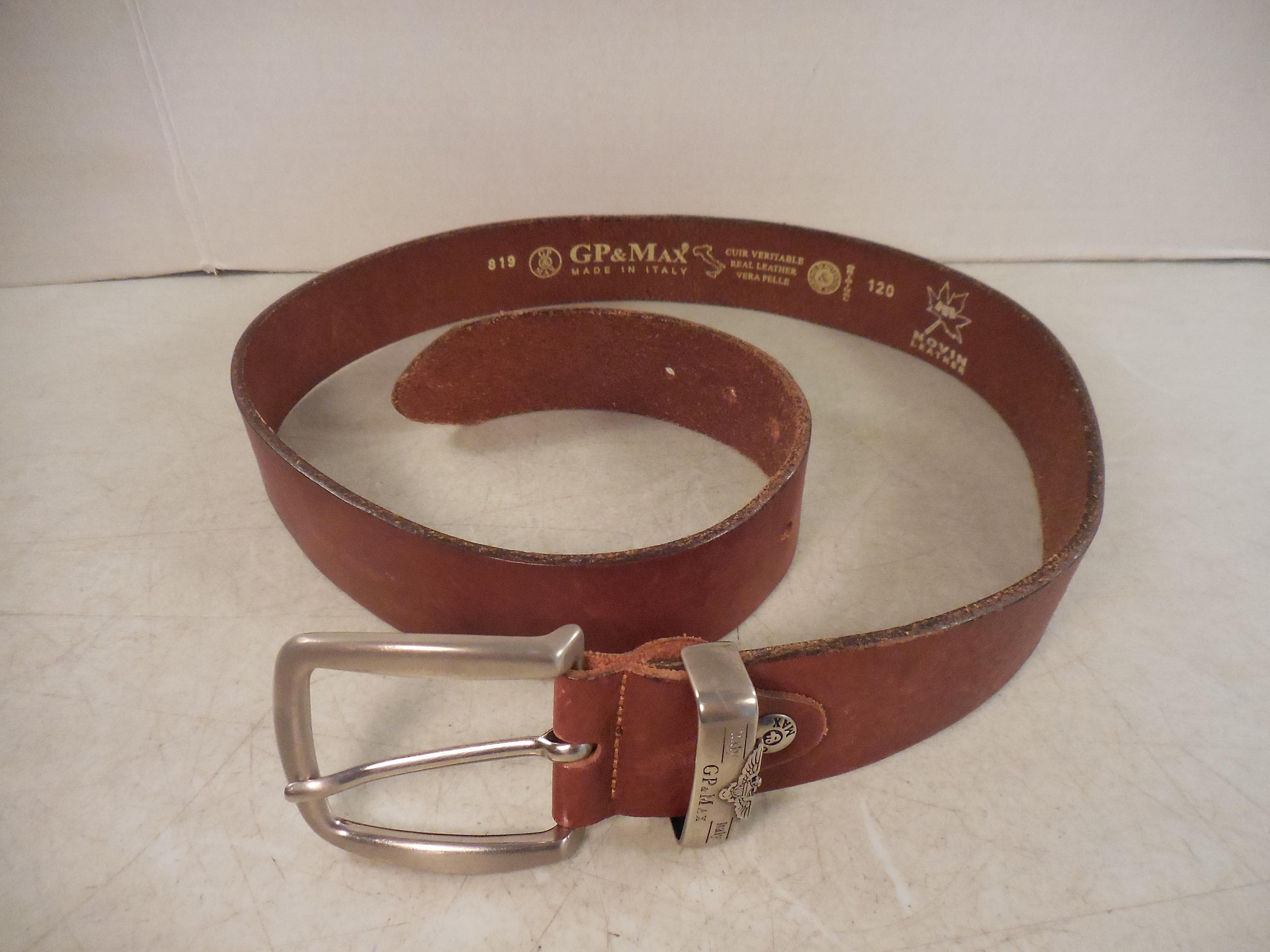 Vintage August Max Statement Wide Brown Leather Belt With Discs Made In Italy Conrad Belt - Vintage Brown main image 3