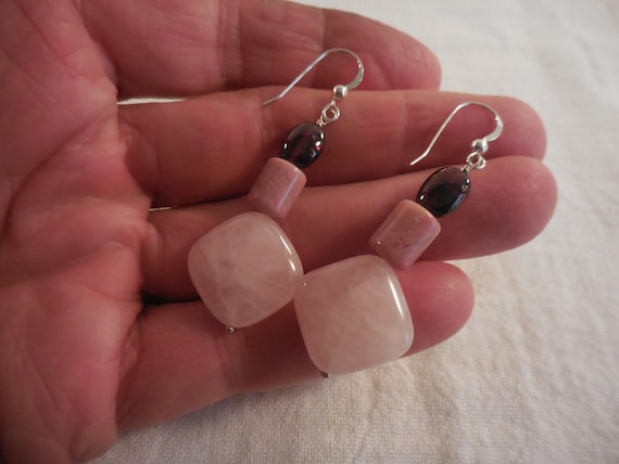 DTR Jay King Dangle Sterling Silver Earrings Garn… - image 1