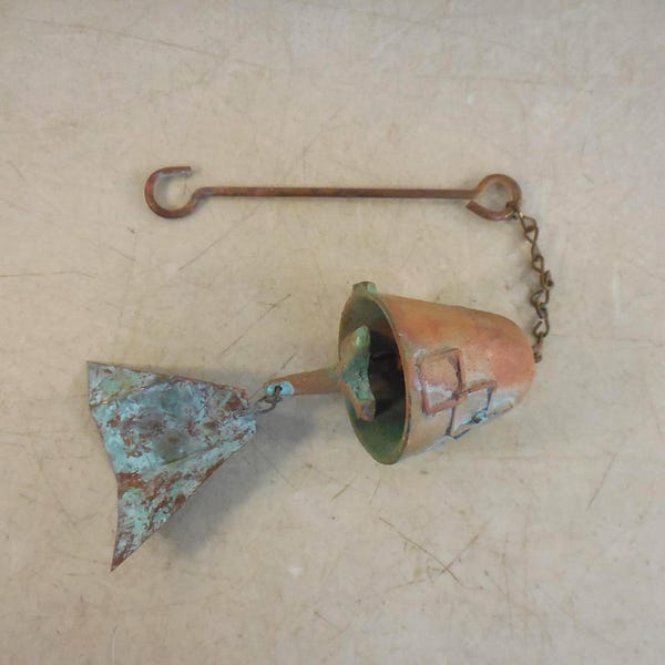 17"* Soleri Arcosanti Patina Bronze CUSTOM SCULPTED BELL 4"* Wind Chime Mid Century Modern N28