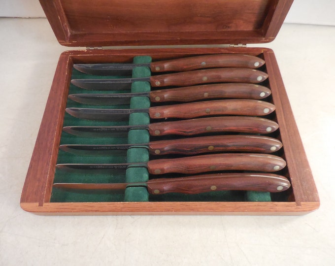 Vintage CUTCO Table Steak Serrated Knife 1059 Set of 8 in Wood Box Etsy