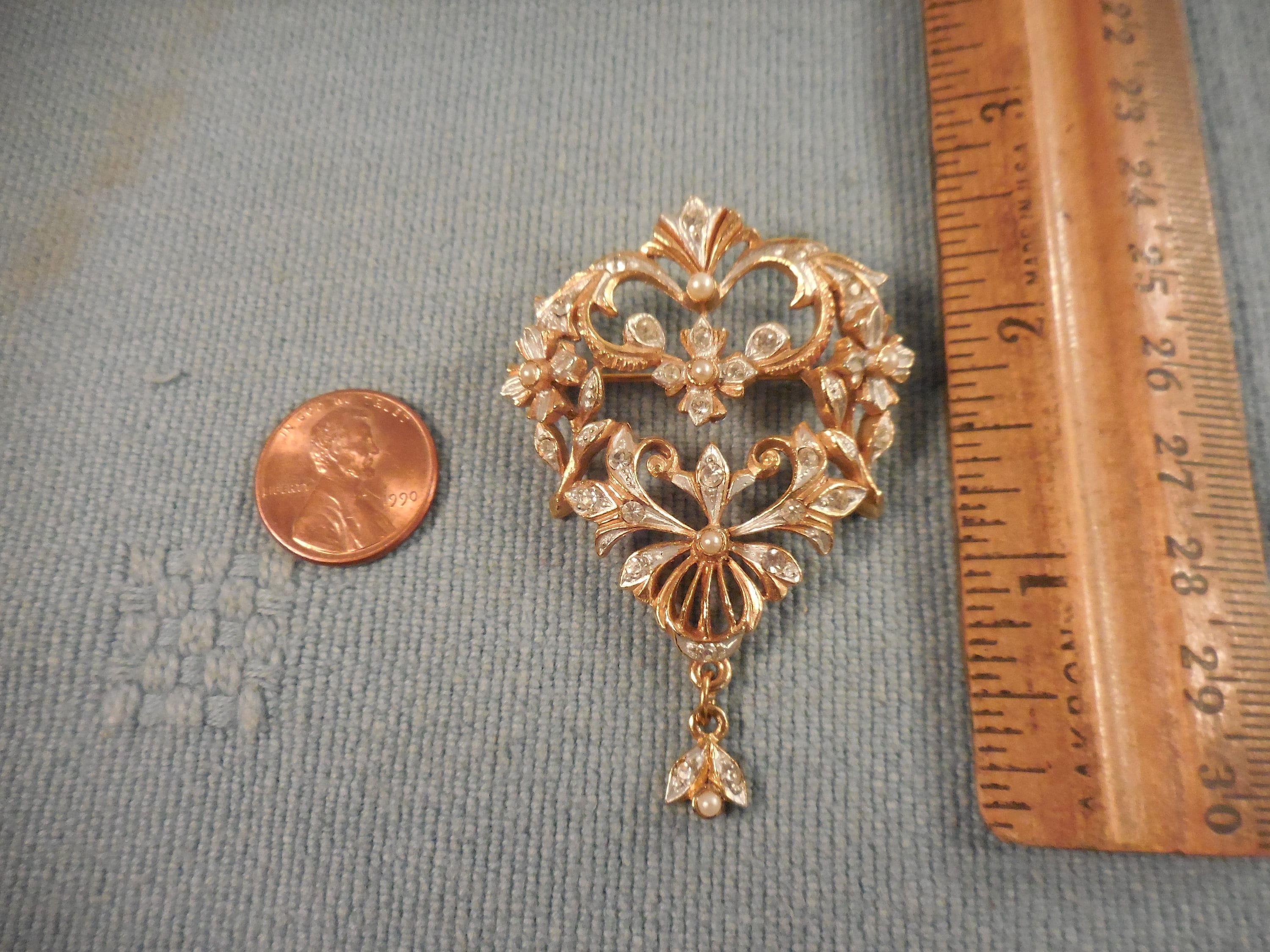 Vintage Signed SPHINX Numbered Gold Tone Faux Pearl