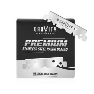 Premium Single Edge Razor Blades - Swedish Steel Razor Blades for Safety Razors and Straight Edge Razors, by GRAVITY RAZORS