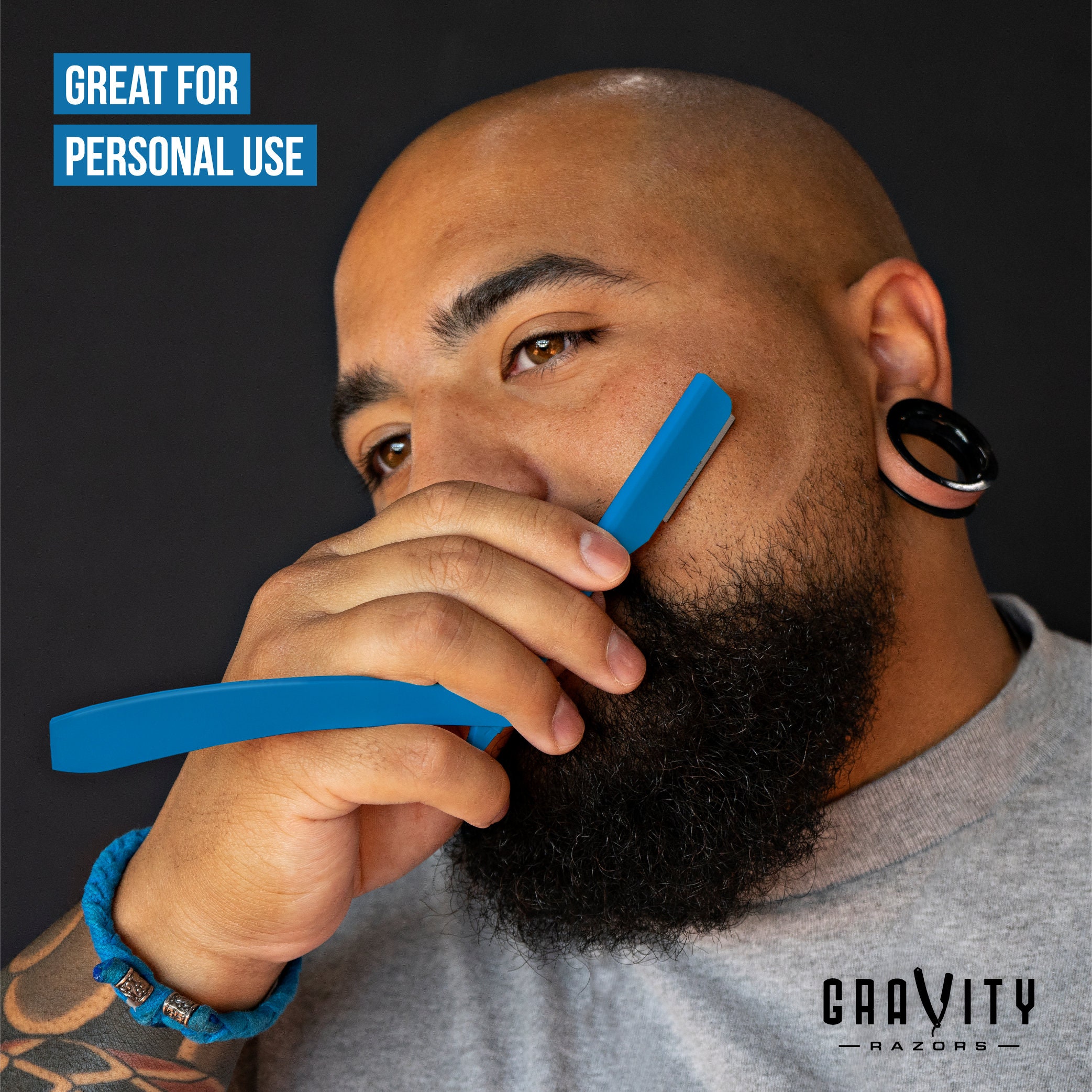 Rasiermesser für Barbier - Edelstahl, Professionelles Rasiermesser mit 10 Derby Premium Klingen von Gravity Razors