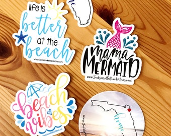 Set of 5 Jacksonville Beach Moms Stickers