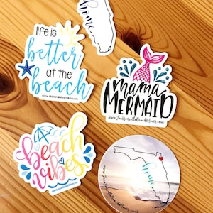 Set of 5 Jacksonville Beach Moms Stickers image 1