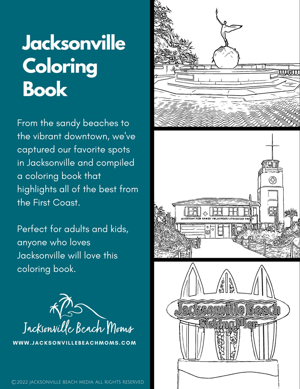 Jacksonville Coloring Book Instant Download Digital Files - Etsy