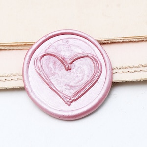 Celtic Heart Wax Seal Stamp with Blush Pink Wood Handle #3950CD