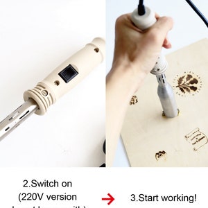 300W Custom Electrical Branding Bügeleisen mit individuellem Stempel,Holz Branding Bügeleisen,Leder Branding Eisen,Holzbrand
