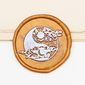 Yin Yang Sun and Moon wax Seal Stamp /journal decor wax seal Stamp/ Custom Sealing Wax Stamp/wedding wax seal stamp