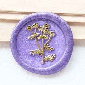 Carimbo de cera margarida/kit de carimbo de cera de flores silvestres/plantas carimbo de cera de vedação personalizado/carimbo de cera de casamento