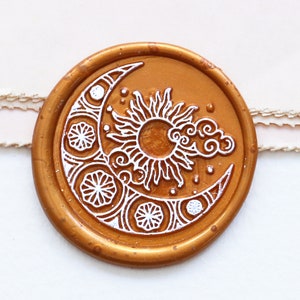 Mandalas moon sun Wax Seal Stamp /sun moon wax seal Stamp/Custom Sealing Wax Stamp/wedding wax seal stamp