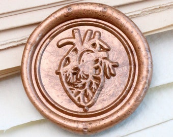 Anatomical heart wax seal stamp Heart Wax Seal Stamp /Heart  Wax seal Stamp kit /Custom Sealing Wax Stamp/wedding wax seal stamp