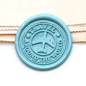 Travel Aereo cera Ceal Stamp / viaggio intorno al mondo cera sigillo kit / Wax Sealing Stamp kit / matrimonio sigillo cera nuziale