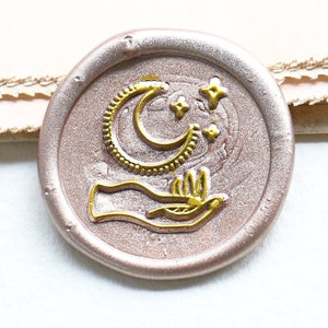 Moon and star Wax Seal Stamp/hand Wax seal Stamp Kit /Custom Sealing Wax Stamp/wedding wax seal stamp