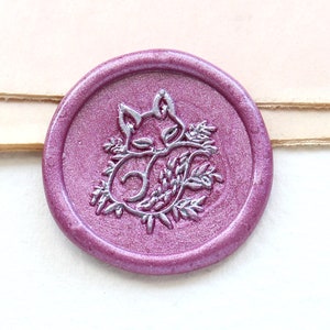Fox floral wax Seal Stamp /journal decor wax seal Stamp/ Custom Sealing Wax Stamp/wedding wax seal stamp
