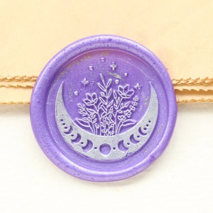 Moon Phases and Plants wax Seal Stamp /envelop wax seal Stamp/Custom Sealing Wax Stamp/wedding wax seal stamp
