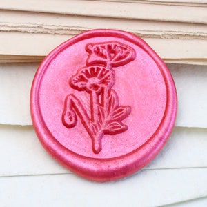 Mohn Blume Wachs Siegel Stempel / Wachs Siegel Stempel Kit /Custom Siegel Wachs Stempel/Hochzeit Wachs Siegel Stempel