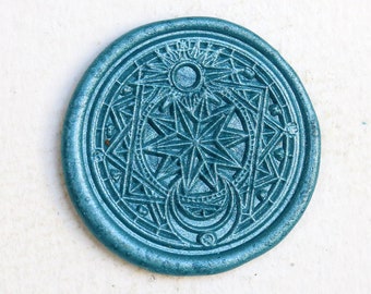 Sakura card captor Wax Seal Stamp /Sun moon star magic wax seal Stamp/Custom Sealing Wax Stamp/wedding wax seal stamp
