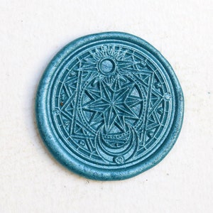 Sakura Karte Captor Wachs Siegel Stempel /Sonne Mond Stern Magie Wachs Siegel Stempel/Custom Siegel Wachs Stempel/Hochzeit Wachs Siegel Stempel