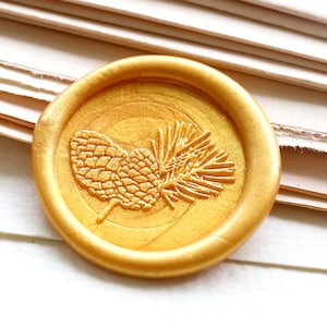 Pine cone Wax Seal Stamp /pine branch Wax seal Stamp kit /Custom Sealing Wax Stamp/wedding wax seal stamp