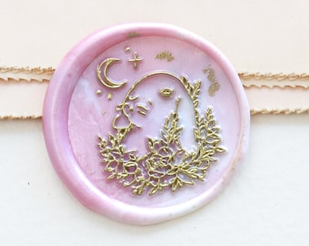 Sello de cera de conejo Sello / conejito floral Sello de cera Kit /Sello de cera de sellado personalizado / sello de cera de boda