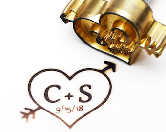 Custom Wood Branding Iron ,initials with Heart wedding  Branding iron,save the date branding, Ornament branding iron ,wedding favor DIY