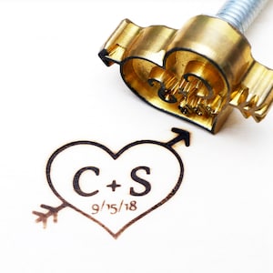 Custom Wood Branding Iron ,initials with Heart wedding  Branding iron,save the date branding, Ornament branding iron ,wedding favor DIY