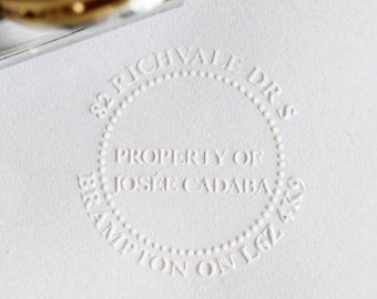 Custom Embosser Stamp,Book Embosser,From the library of embosser,Library Stamp, Monogram Embosser Stamp