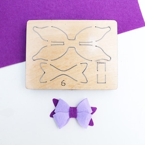 Capelli stratificati Bow die , fai da te legno didacuto taglio, taglio di pelle, die taglio strumento Scrapbook stampo compatibile per Sizzix , Big shot Cutting Machine