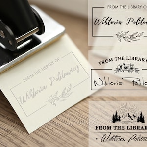 New！ From the library of Square embosser/Custom Embosser Stamp/Book Embosser/Personalized book stamp /Monogram Embosser Stamp