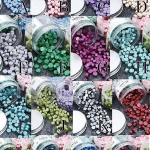 Superior Sealing Wax Beads 40 Colors Collection Octagon Wax Seal Beads 150  Pcs in Bottle for 40-50 Seals Special Unique Color Wax Beads 