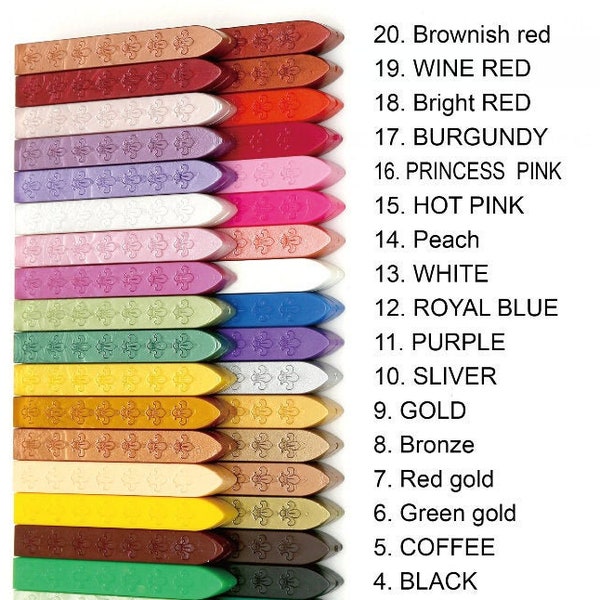 40 COLORS Sealing Wax Sticks  for Wax Seal Stamp ( No Wick ) Rose Gold Wax Stick